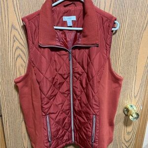 C j banks Women's Red Quilted Vest
